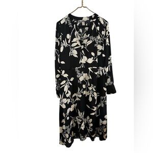 H&M Elegant Black and White Floral Dress